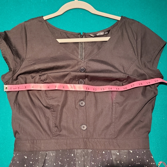 eShakti Star print button front mixed media dress - custom styling - Picture 4 of 8